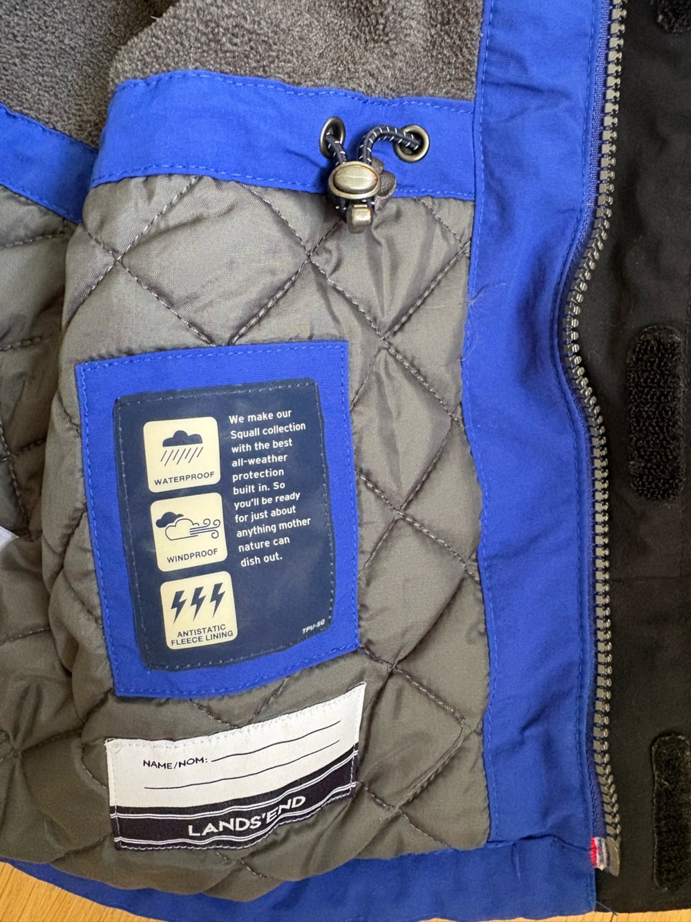 LANDS END Blue Winter Coat Jacket with Hood size 8 - Picture 5 of 16